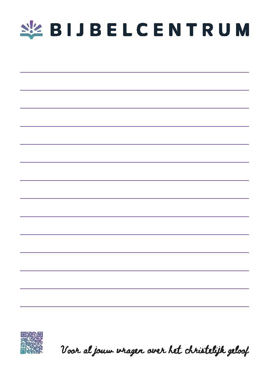 Notitieblokje logo Bijbelcentrum