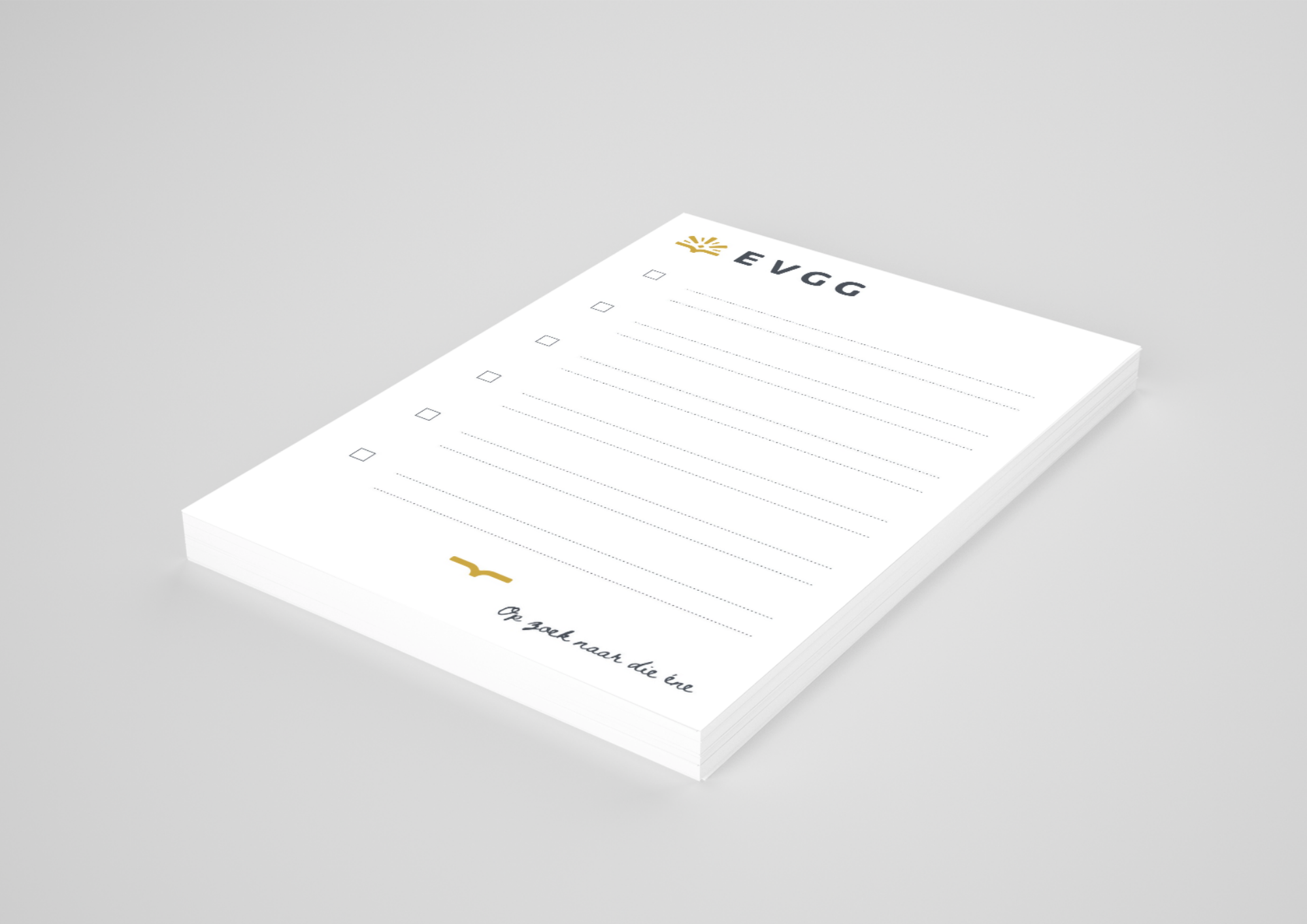 Notitieblokje logo EVGG