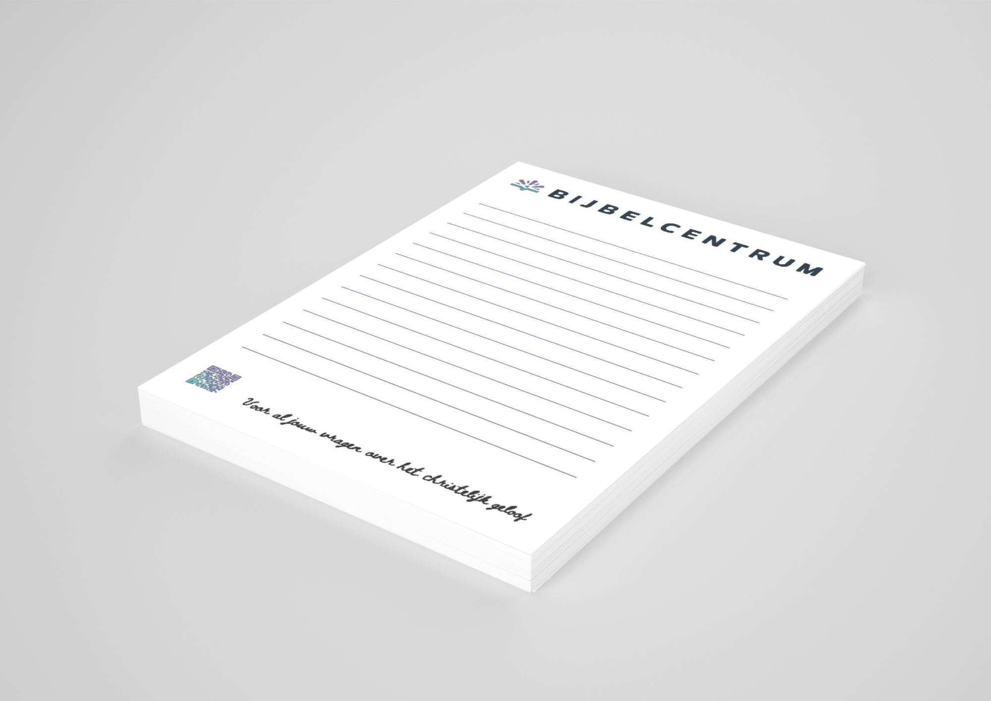 Notitieblokje logo Bijbelcentrum